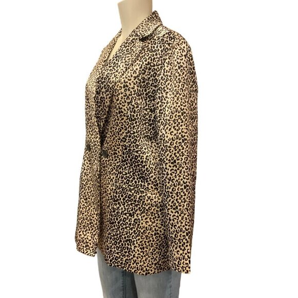 Nine West Leopard print Blazer women’s size small black/gold - Picture 4 of 13